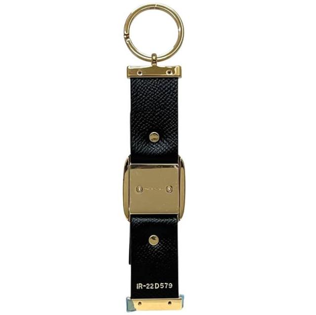 サルヴァトーレ フェラガモ キーホルダー ブラック ゴールド 黒 金色 ヴァラ 22 D579/00 未使用 美品 チャーム リボン レザー メタル Sランク Salvatore_1