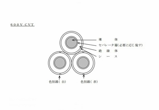 CVT14×3cケーブル 50m - ケーブル