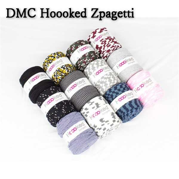 送料無料 アウトレット DMC Hoooked Zpagetti フックドゥ ズパゲッティ 超極太 800JP STR ストライププリント大 約120m 10個セット #