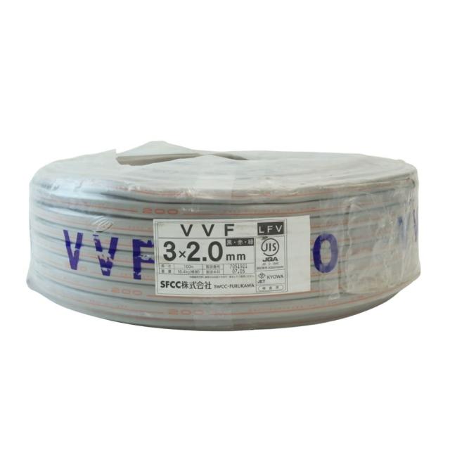送料無料】未使用品 SFCC VVFケーブル 3×2.0mm 100M 黒赤緑 送料無料】未使用品 SFCC VVFケーブル 3×2.0mm 100M 黒赤緑