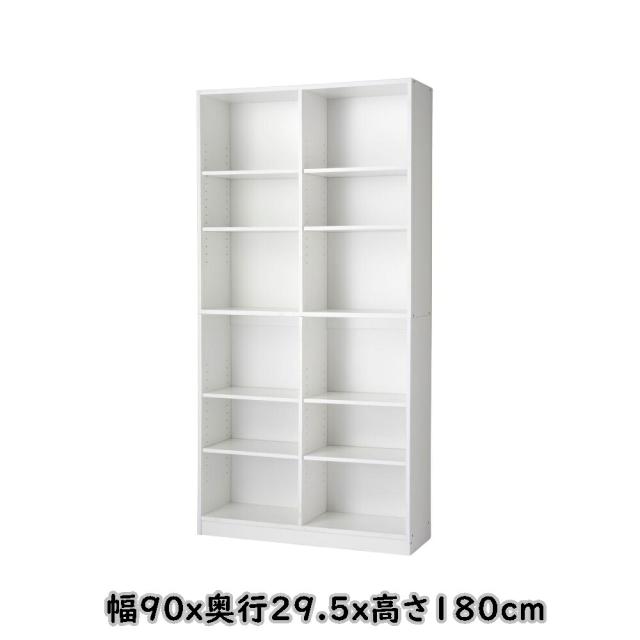 【送料無料】正規代理店 Vデザイン 本棚 ABK-1890 ホワイト 幅90cm 高さ180cm 2列6段 組立式 可動棚 書棚 シェルフ メーカー直送 ※北海道、沖縄、離島発送不可 9,750円