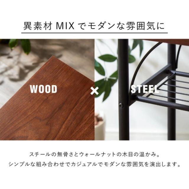 【送料無料】正規代理店 Vデザイン タム カウンターテーブル TAM-TT ウォールナット柄 幅100cm 高さ90.5cm 組立式 テーブル ハイテーブル レトロ パイプ メーカー直送 ※北海道、沖縄、離島発送不可_1