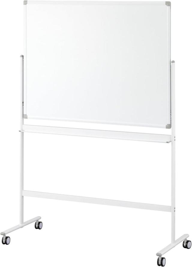 未使用品　アイリスチトセ ホワイトボード 脚付 両面 無地 幅1200×高さ900 KJWR-1290　キャスター付き　書きやすいスチール板面