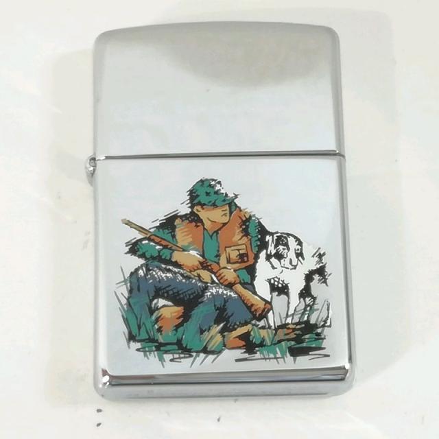 【未使用品】【送料無料】ZIPPO ハンター＆狩猟犬 オイルライター※メール便でお送りします【代引き不可】