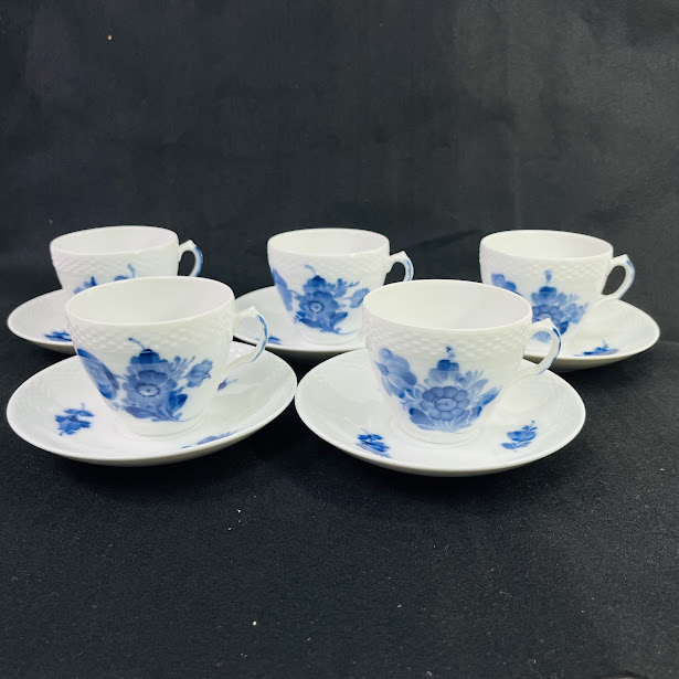 【中古】ロイヤルコペンハーゲン ブルーフラワー・カーブC&Sコーヒー 5組【送料無料】