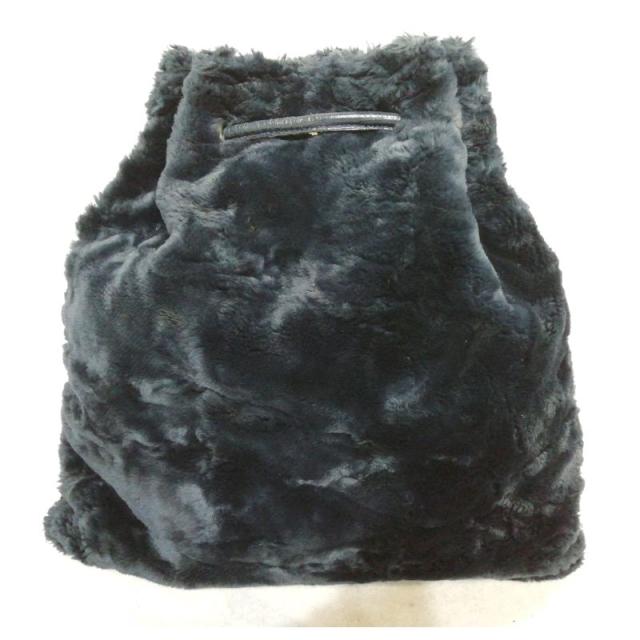 【中古】FENDI リュックサック ファー モコモコ ネイビー_1