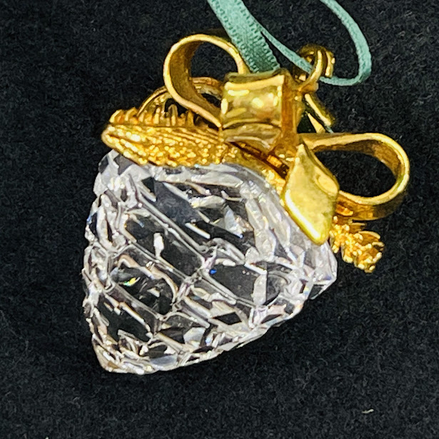 【中古】スワロフスキー　松ぼっくりオーナメント ゴールド209452　クリスタル　ゴールド　クリスマス飾り【送料無料】_1