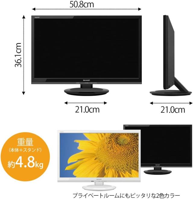 【動作確認済】【中古】シャープ 22型 液晶テレビ AQUOS 2T-C22AD-B ブラック系 2019年製_4
