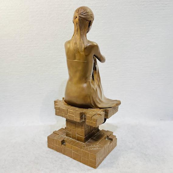 【中古】高岡銅器　洋風置物／プロムナード　稲田喜秀作品　化粧箱付【送料無料】_4