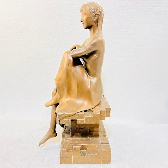 【中古】高岡銅器　洋風置物／プロムナード　稲田喜秀作品　化粧箱付【送料無料】_6