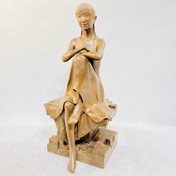 【中古】高岡銅器　洋風置物／プロムナード　稲田喜秀作品　化粧箱付【送料無料】_7
