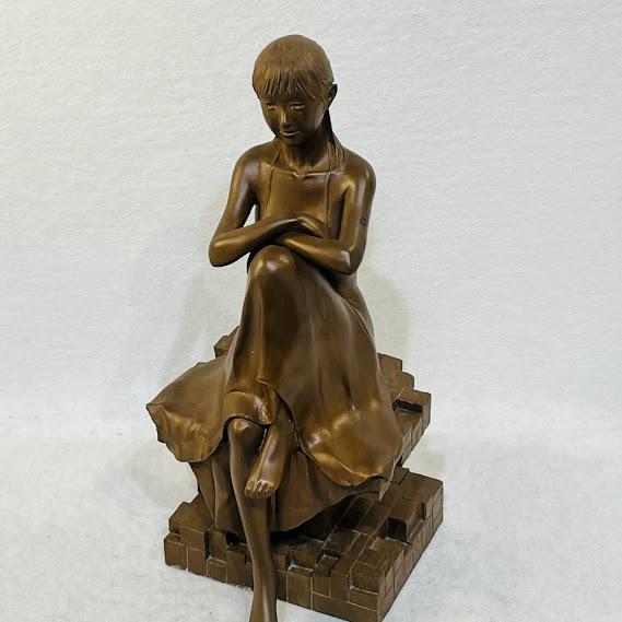【中古】高岡銅器　洋風置物／プロムナード　稲田喜秀作品　化粧箱付【送料無料】_8