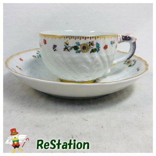 【中古】マイセン（Meissen）スワン ティーカップ＆ソーサー 05584　美品【送料無料】