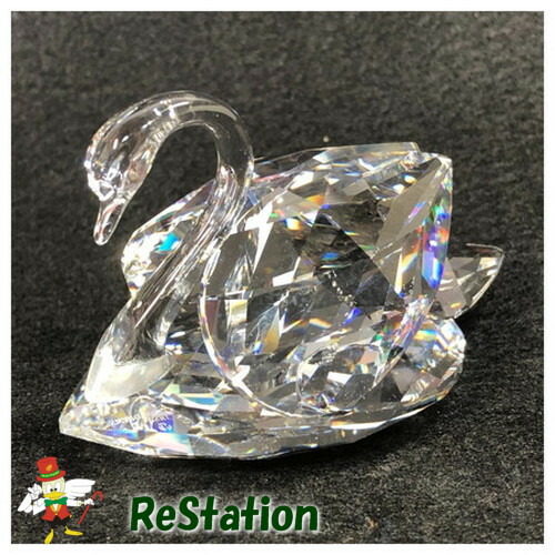 【中古】スワロフスキーSwarovski クリスタル 白鳥 置物 フィギュア　スワンLラージ10005※難あり傷多し【送料無料】