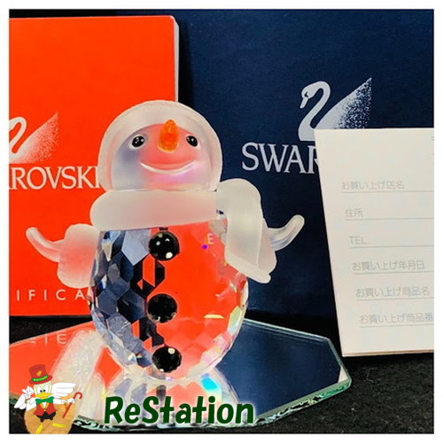 【中古】スワロフスキー 雪だるまの置物250229箱しおり保証書付き【送料無料】