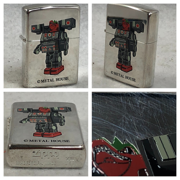 【未使用品】【送料無料】ZIPPO ROBOTシリーズ 01 METAL HOUSE　メタルハウスディノロボット外缶擦れあり※メール便でお送りします【代引き不可】_1
