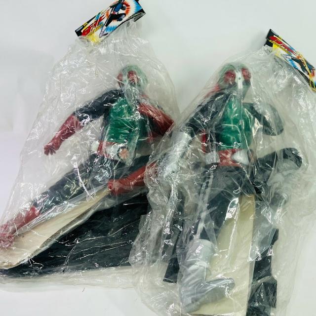 【未開封べたあり】仮面ライダー ビッグサイズソフビフィギュア ライダーキックver. 全2種セット バンプレスト 【非売品/絶版品】