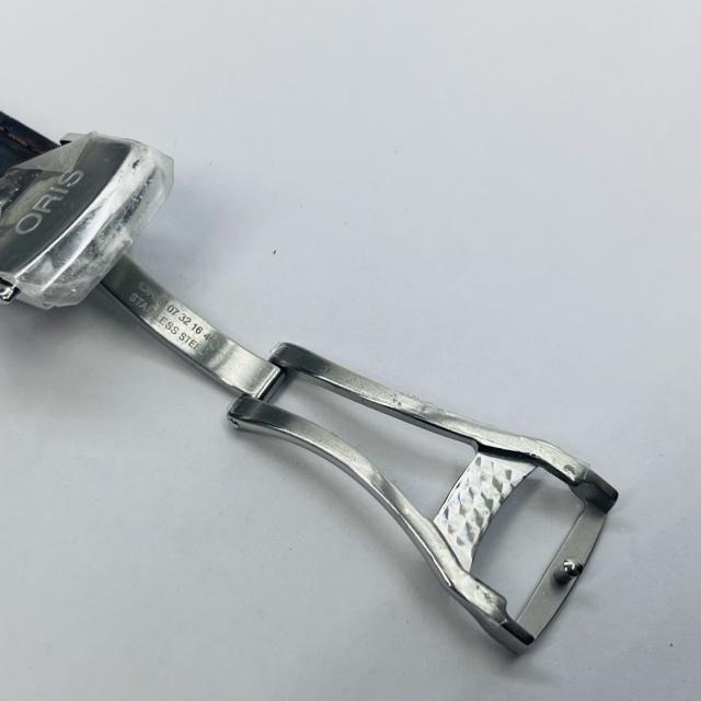 【未使用品】【送料無料】オリス純正レザーベルト0751980クロコ革バックル付き片側だけ※メール便でお送りします【代引き不可】_2