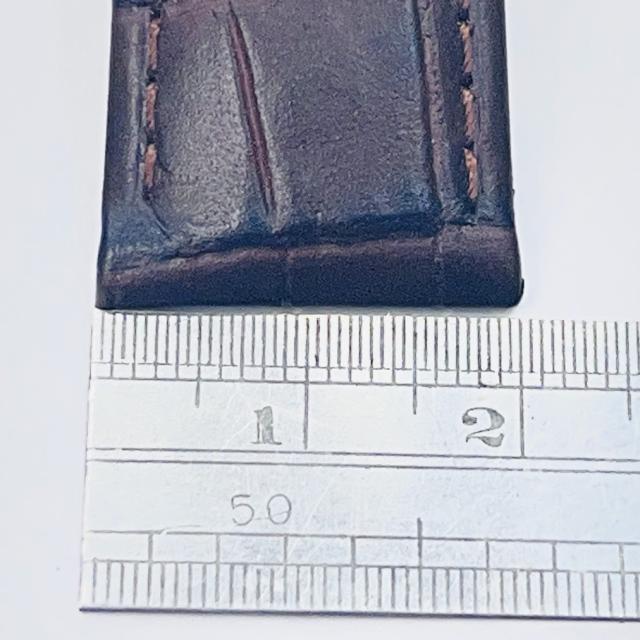 【未使用品】【送料無料】オリス純正レザーベルト0751980クロコ革バックル付き片側だけ※メール便でお送りします【代引き不可】_7