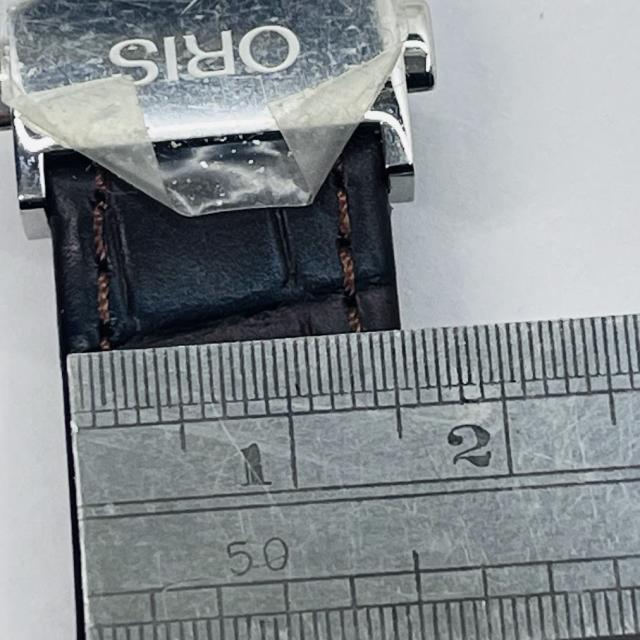 【未使用品】【送料無料】オリス純正レザーベルト0751980クロコ革バックル付き片側だけ※メール便でお送りします【代引き不可】_9