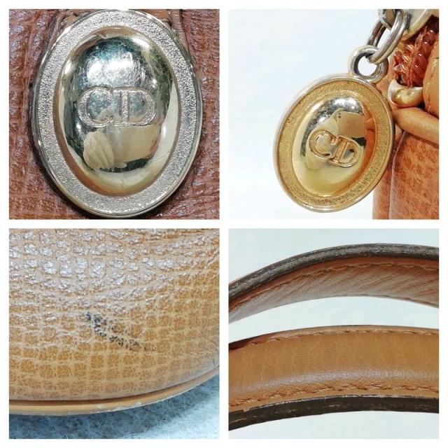 【中古】DIOR オーバルロゴプレート ミニハンドバッグ キャメル×レザー_4