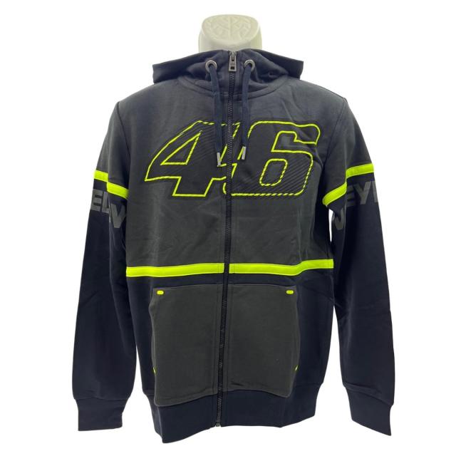 【未使用】ヴァレンティーノ ロッシ VR46フロントジップパーカー黒メンズXS長袖VALEYELLOW【送料無料】メール便※代引き不可