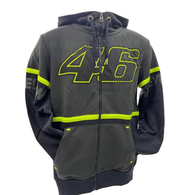 【未使用】ヴァレンティーノ ロッシ VR46フロントジップパーカー黒メンズXS長袖VALEYELLOW【送料無料】メール便※代引き不可_1