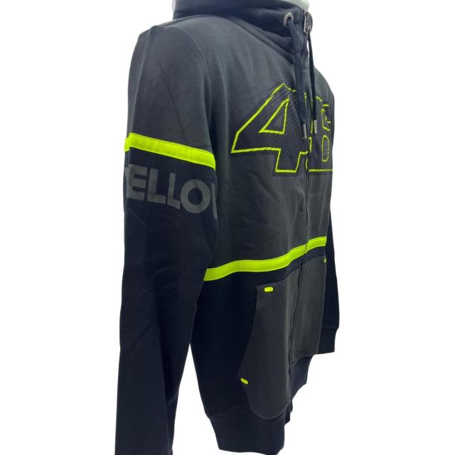 【未使用】ヴァレンティーノ ロッシ VR46フロントジップパーカー黒メンズXS長袖VALEYELLOW【送料無料】メール便※代引き不可_2
