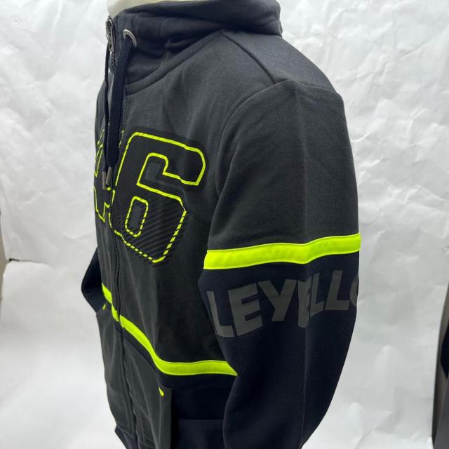 【未使用】ヴァレンティーノ ロッシ VR46フロントジップパーカー黒メンズXS長袖VALEYELLOW【送料無料】メール便※代引き不可_3