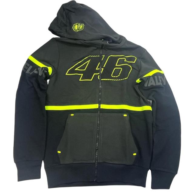 【未使用】ヴァレンティーノ ロッシ VR46フロントジップパーカー黒メンズXS長袖VALEYELLOW【送料無料】メール便※代引き不可_4