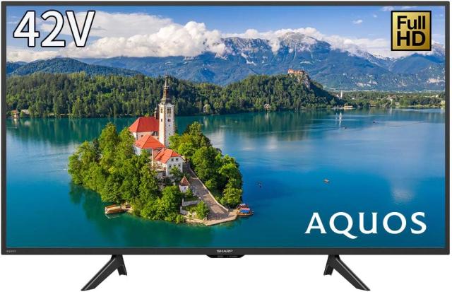 【動作確認済】【中古】本体・リモコンのみ シャープ 42V型 フルハイビジョン 液晶テレビ AQUOS 2T-C42BE1 ブラック系 2023年製