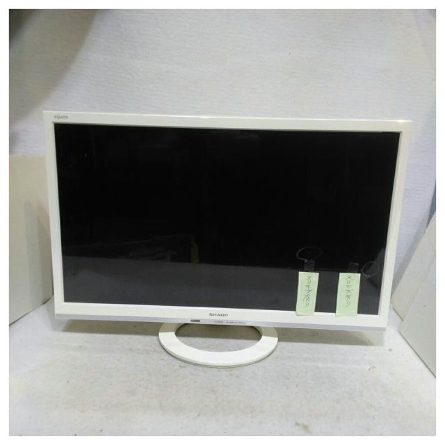 【動作確認済】【中古】訳あり 本体・リモコンのみ シャープ 24V型 液晶テレビ AQUOS LC-24K40-W ホワイト系 2017年製_1