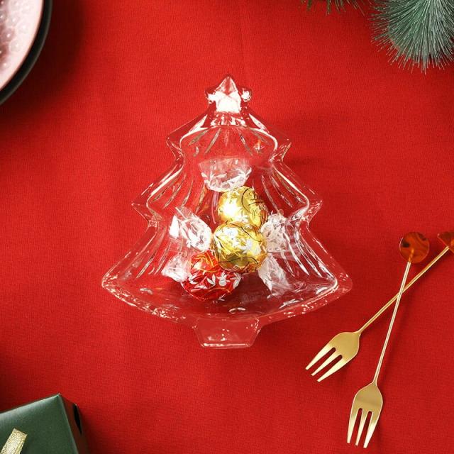 クリスマスツリー型 プレート 15cm ガラス製 お皿 皿 食器 洋食器