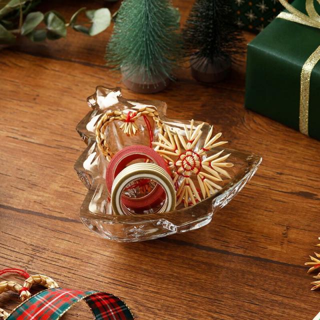 クリスマスツリー型 プレート 15cm ガラス製 お皿 皿 食器 洋食器
