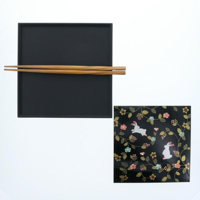三段重 18cm 角型 黒 タッパー付 日本製 花の小路 お重 重箱 三段重 おせち料理 弁当箱 ランチボックス 和食器 和風 和モダン おしゃれ食器 行楽 運動会 ピクニック 正月料理 家庭用_3