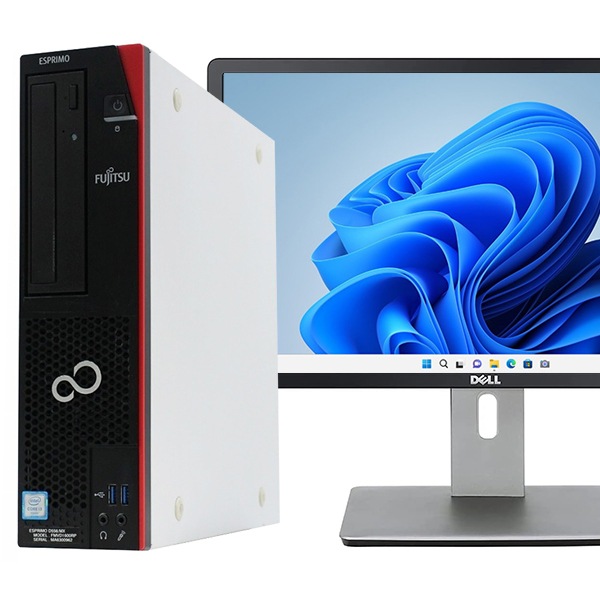 デスクトップパソコン 中古 富士通 ESPRIMO D588/V 液晶セット Windows11 64bit Core i5 8500 メモリ16GB SSD256GBM.2-NVMe+HDD1TB 21.5インチ液晶 1235244