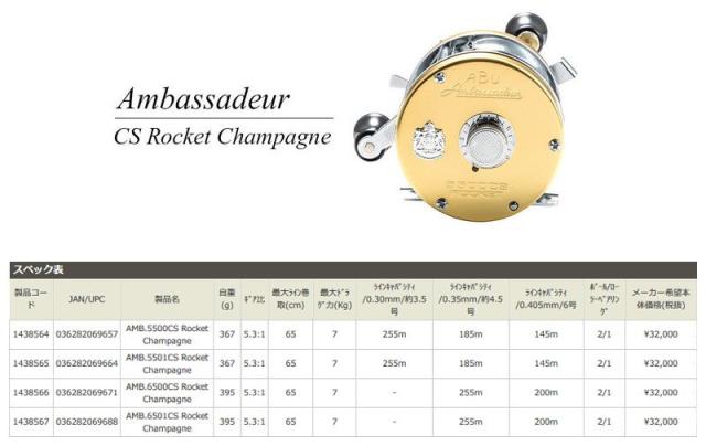 アブ AMB.5500CS Rocket Champagne（右ハンドル） / アブガルシア