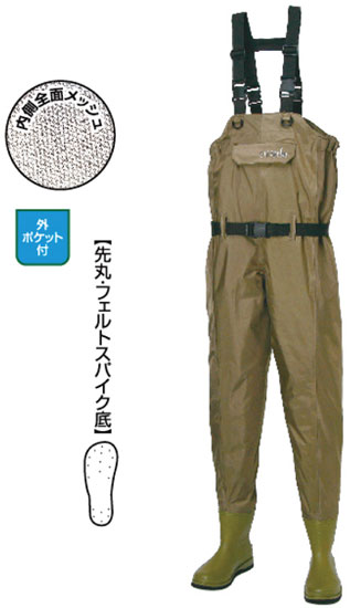 阪神素地 MW-125 ウェーダー Fスパイク420D 先丸 M　【釣具　釣り具】