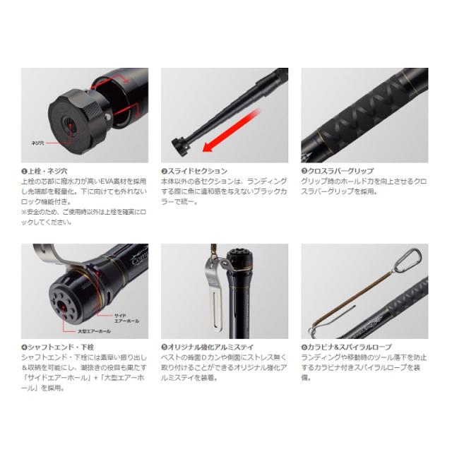 ゴールデンミーン コンパクトスピアー&amp;ギャフ Mセット　ブラック　【釣具　釣り具】_4