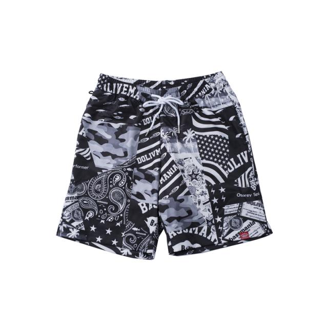 OSP O.S.P×bassmania総柄ハイブリッドショーツ　ブラック  S　　【釣具　釣り具】の通販は 6,582円