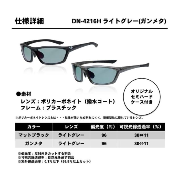 ダイワ DN-4216H ポリカーボネイト変色調光偏光グラス ライトグレー (ガンメタ)　　【釣具　釣り具】_3