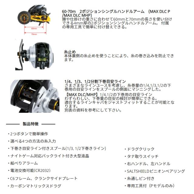 アブ MAX DLC MHP / 船 両軸 リール カウンター付き 右巻きの通販はau