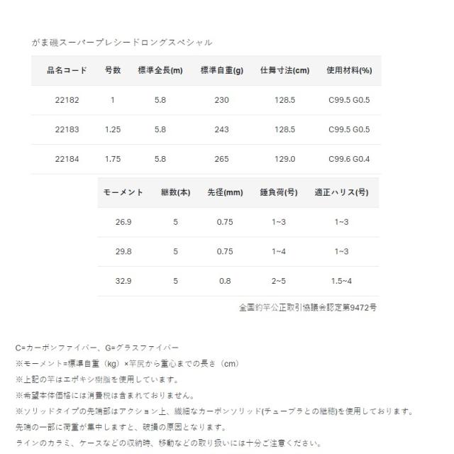 がまかつ がま磯 スーパープレシードロング 1号-5.8m【大型1】_2
