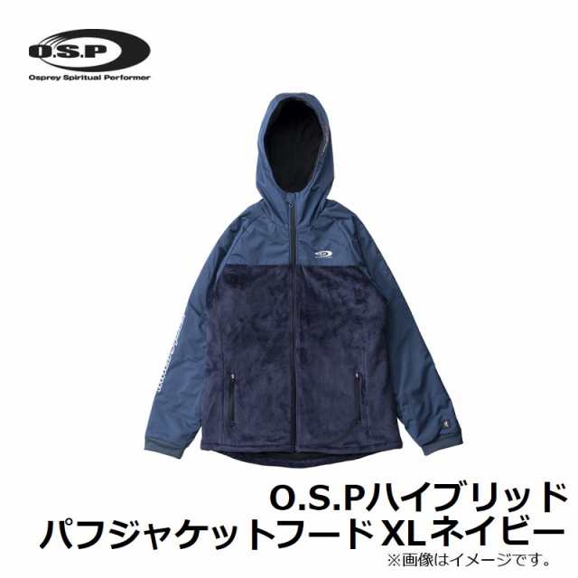 OSP O.S.Pハイブリッドパフジャケットフード XL ネイビー　　【釣具　釣り具】