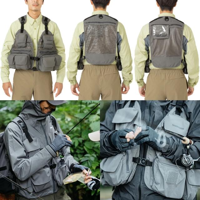 シマノ VE-066V ストリームメッシュベスト ベージュ 【釣具 釣り