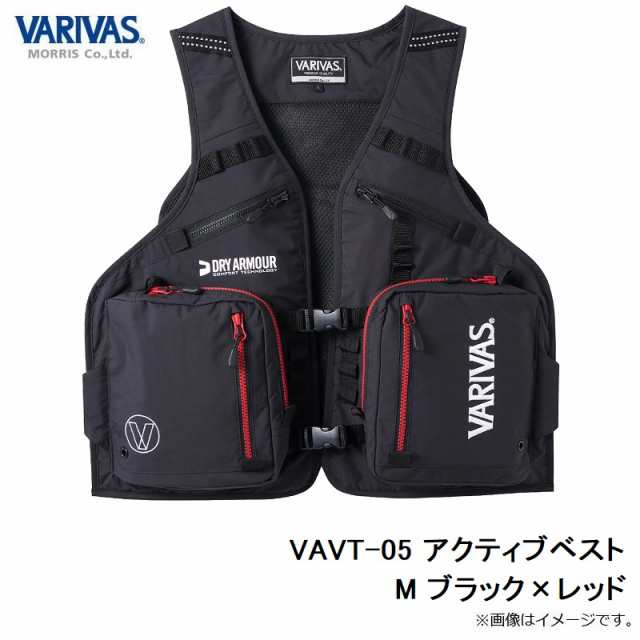 バリバス VAVT-05 アクティブベスト M ブラック×レッド　　【釣具　釣り具】