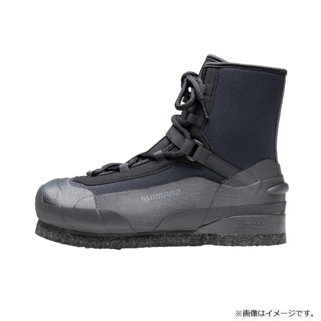 シマノ FS-010V ロックショア ウェットブーツ カットラバーピンフェルト 28.0cm ブラック