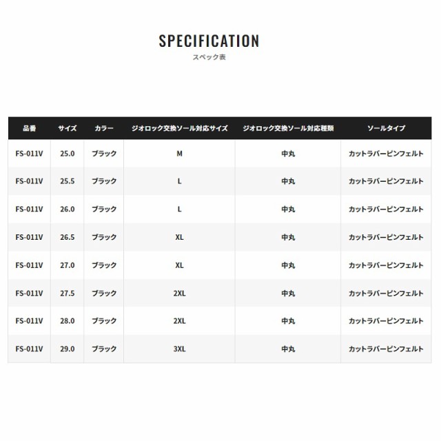 シマノ FS-011V ジオロック カットラバーピンフェルト ロックショア