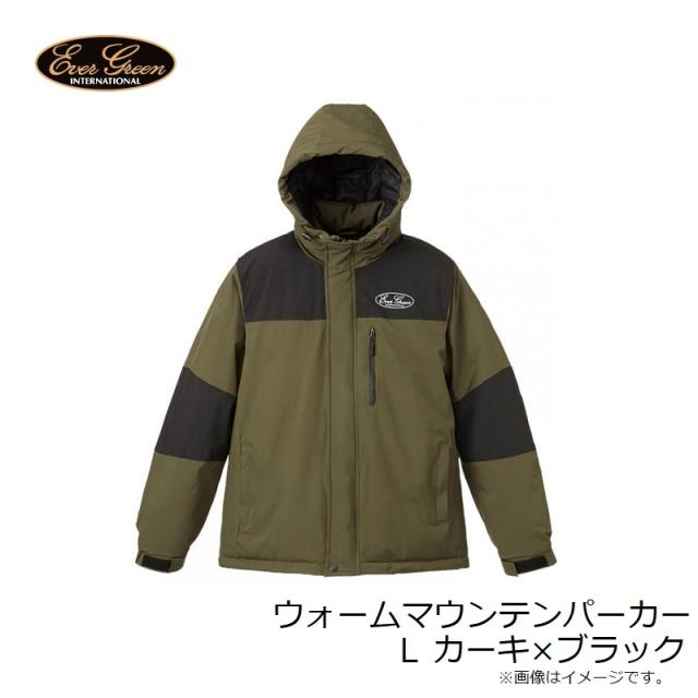 エバーグリーン ウォームマウンテンパーカー L カーキ×ブラック エバーグリーン ウォームマウンテンパーカー L カーキ×ブラック