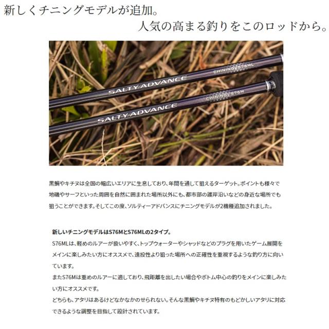 シマノ 19ソルティーアドバンス チニング S76ML / チニング チヌ